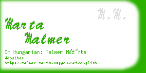 marta malmer business card